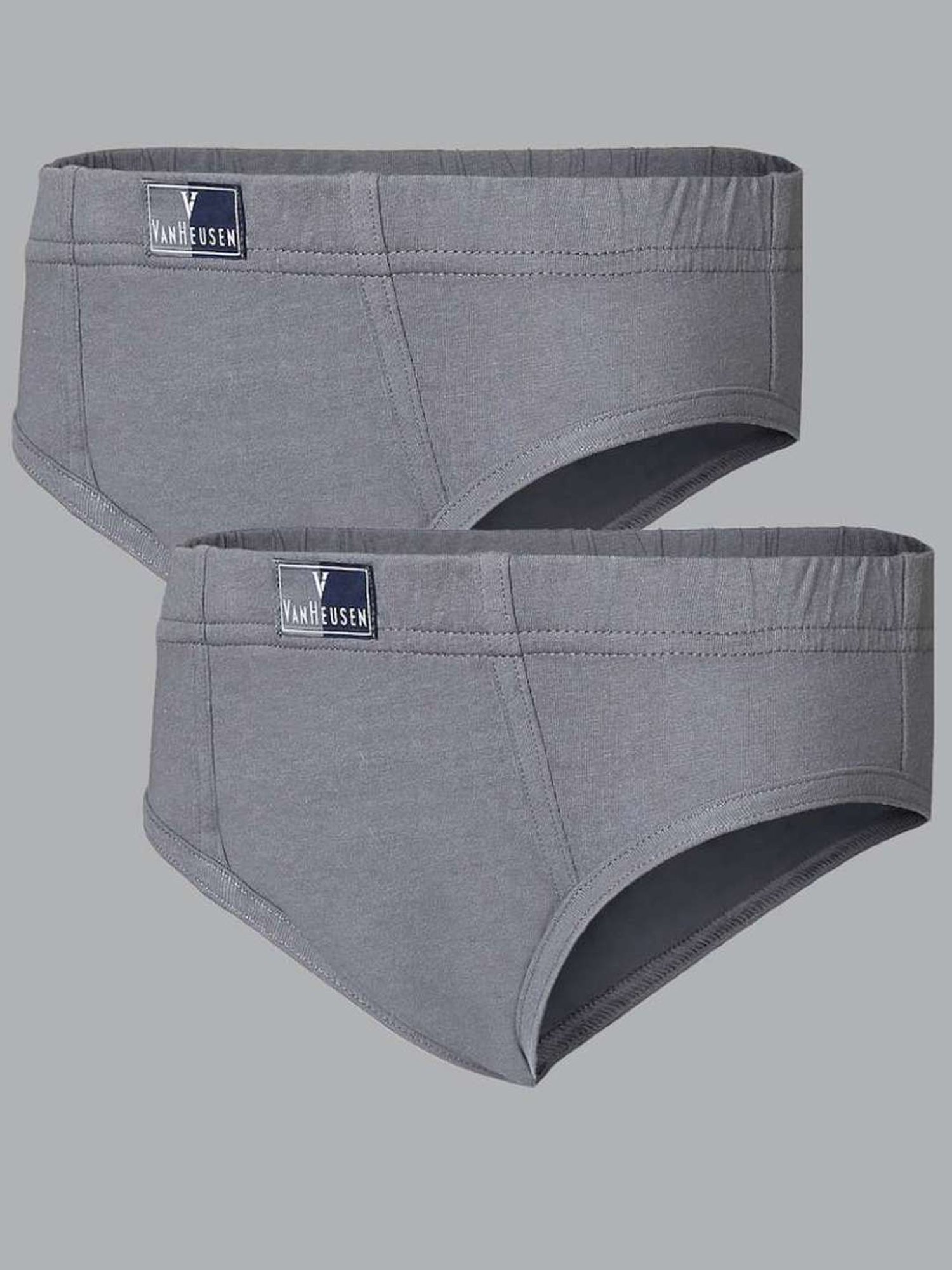 Van Heusen Regular Fit Anti Bacterial Colour Fresh Solid Briefs - Pack of 2 - Quite Shade