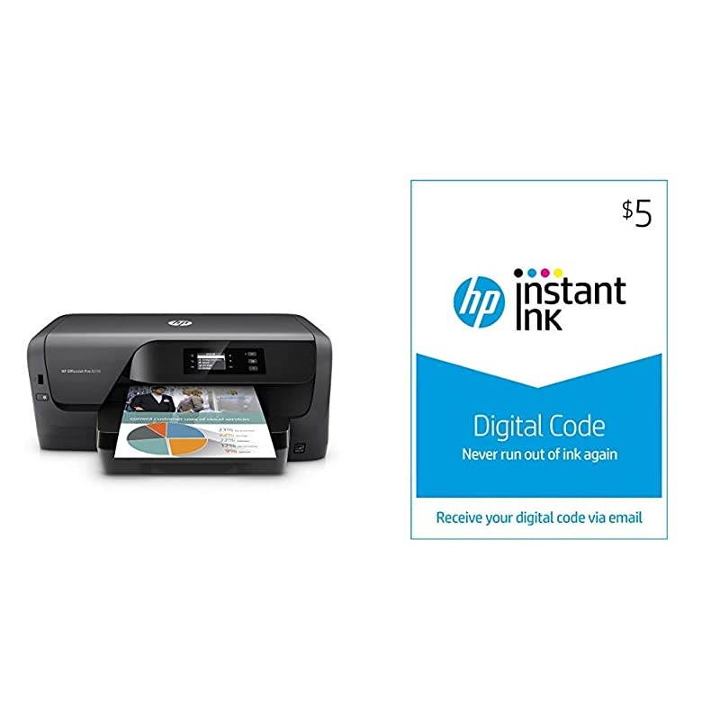 OfficeJet Pro 8210 Wireless Color Printer (D9L64A) with and Instant Ink $5 Prepaid Code