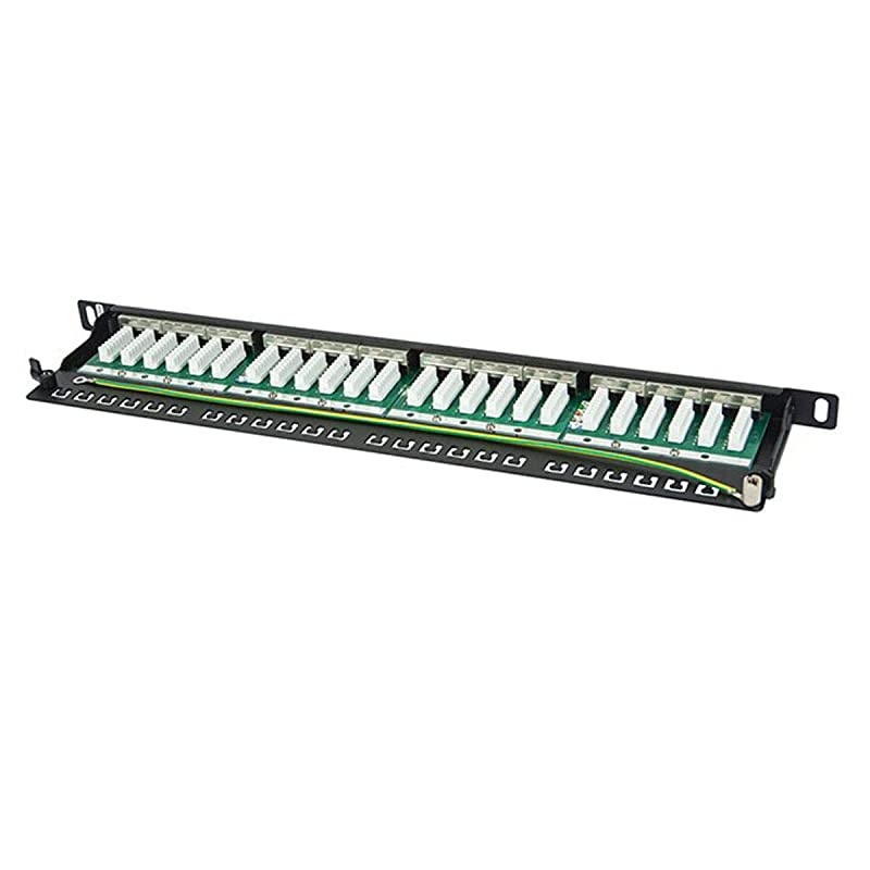 HalfU Shielded Cat6 Patch Panel 24 Ports 19quot | Dual IDC SpaceSaver