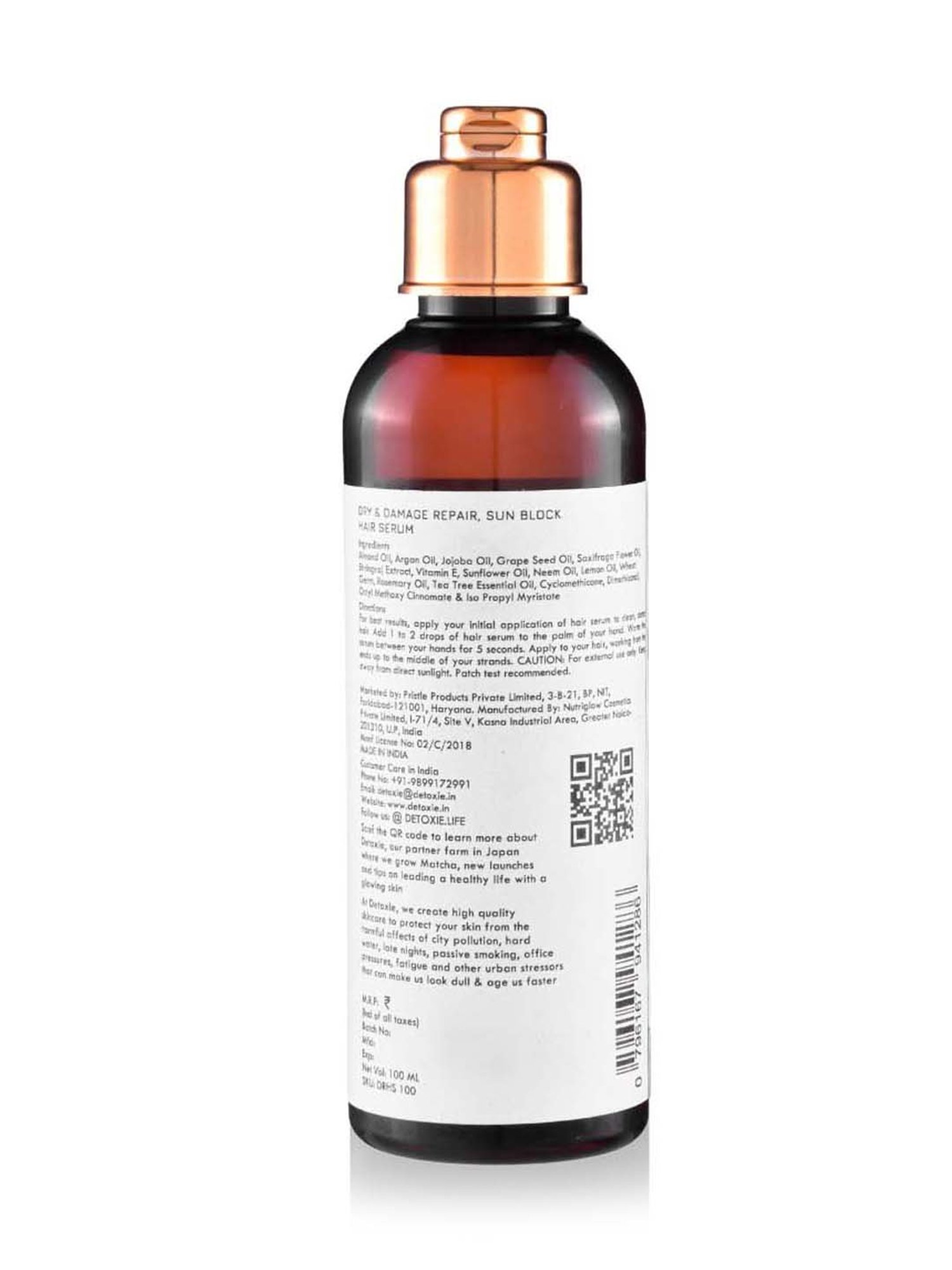 Detoxie Dry & Damage Repair Sun Block Hair Serum -100 ml