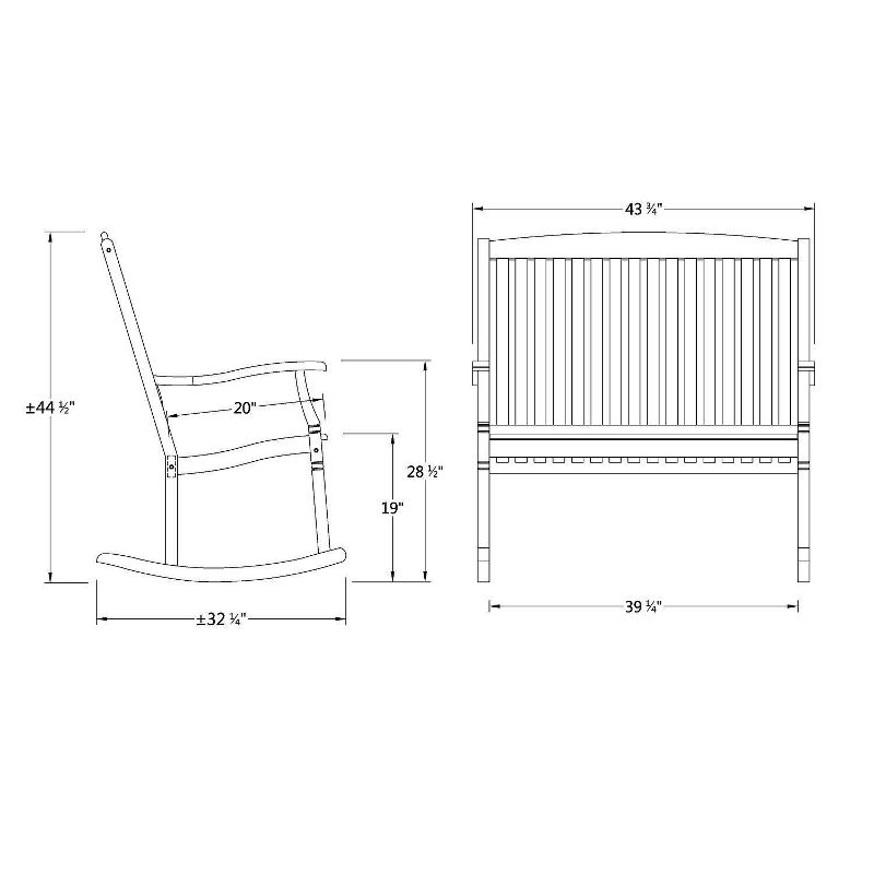 Sherwood Teak Loveseat Rocker - Cambridge Casual
