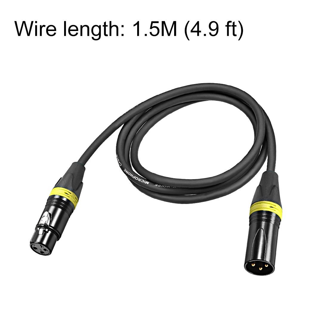 XLR Male to XLR Female Cable Line for Microphone Video Camera Sound Card Mixer Yellow Black XLR Black Line 1.5M 4.9ft