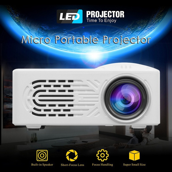 UKCOCO Mini Projector Portable 16:9 Full HD 1080p LED Screen Multimedia Movie Projector 80" Display Home Theater Cinemae w/HDMI/AV/USB Ports