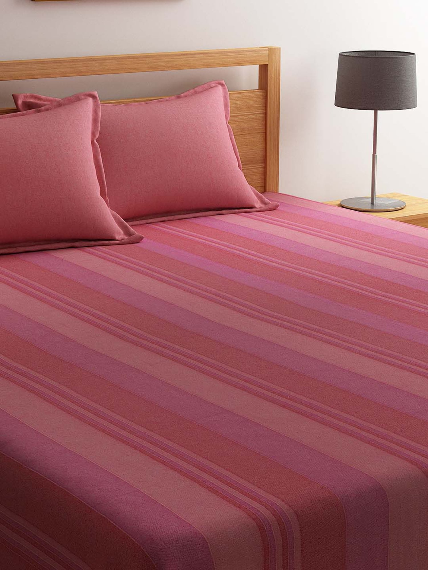 Saral Home Joy Pink 350 TC Bed Sheet Set