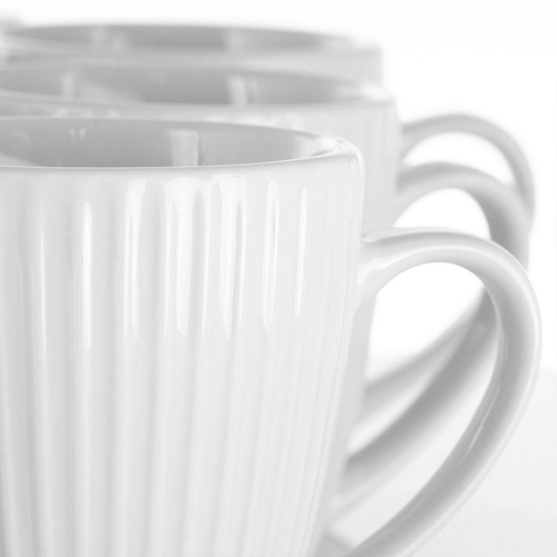 8oz 12pk Porcelain Elle Mug Set White - Elama