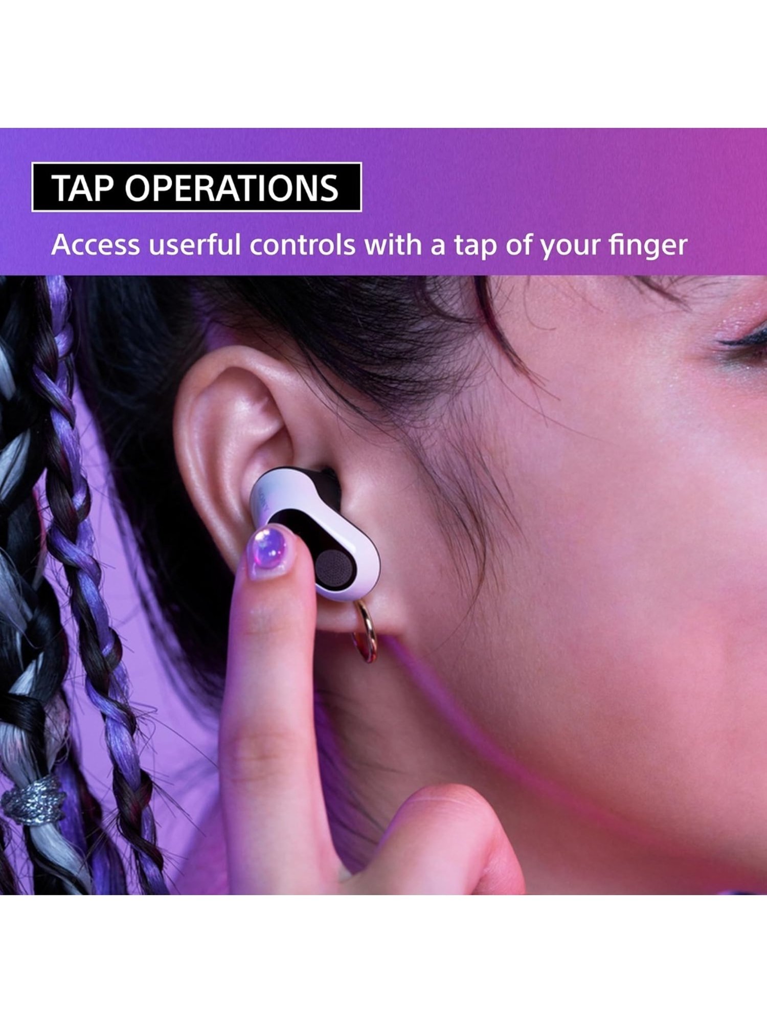 Sony INZONE WFG700N In Ear Bluetooth Earbuds with Noise Cancellation (White, True Wireless)