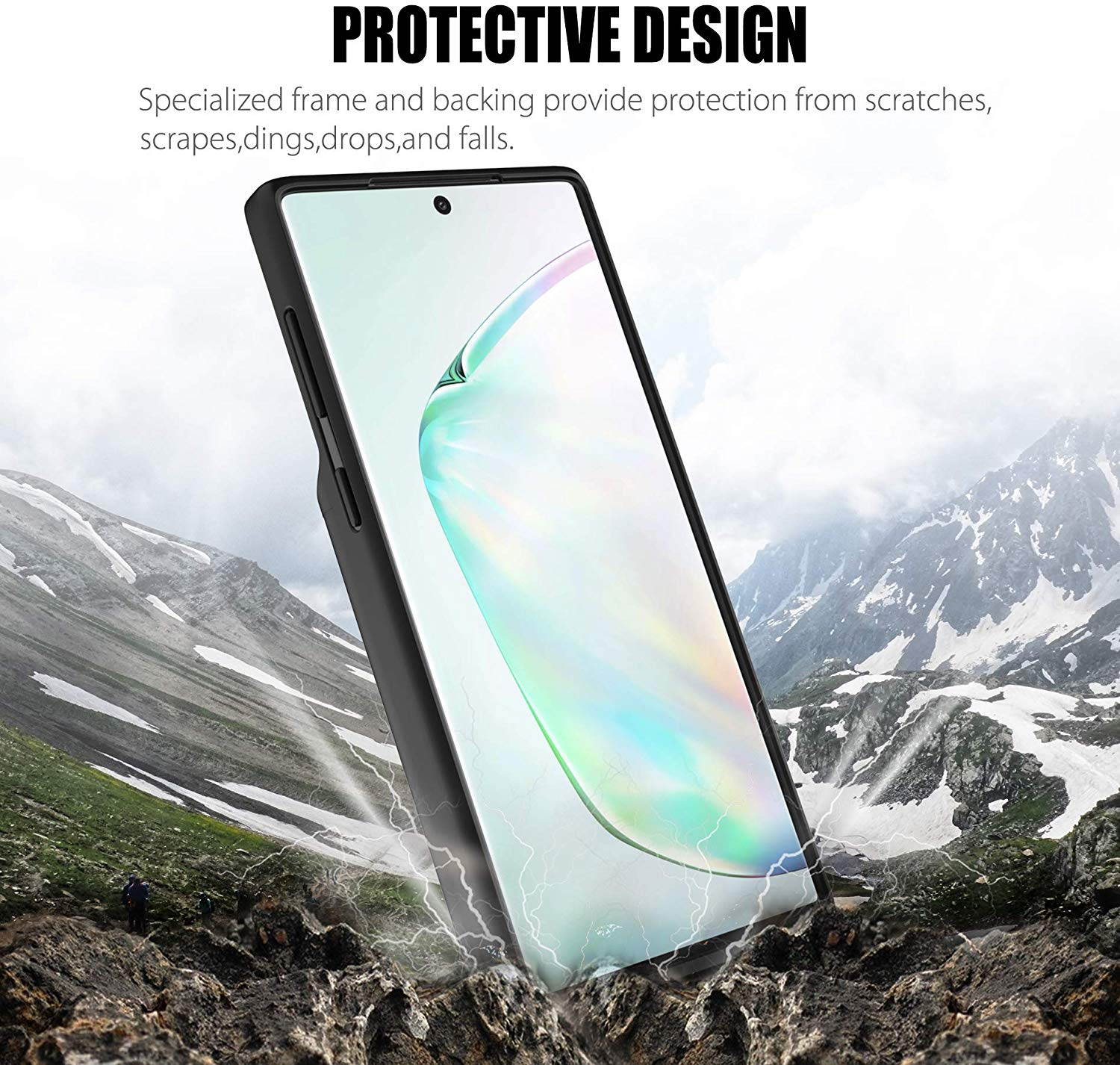 ZEROLEMON Galaxy Note 10 Battery Case with Qi Wireless Charging, 5000mAh Slim Power Portable Extended Rechargeable Battery Charger with Full Edge Protective Case for Galaxy Note 10 - Black