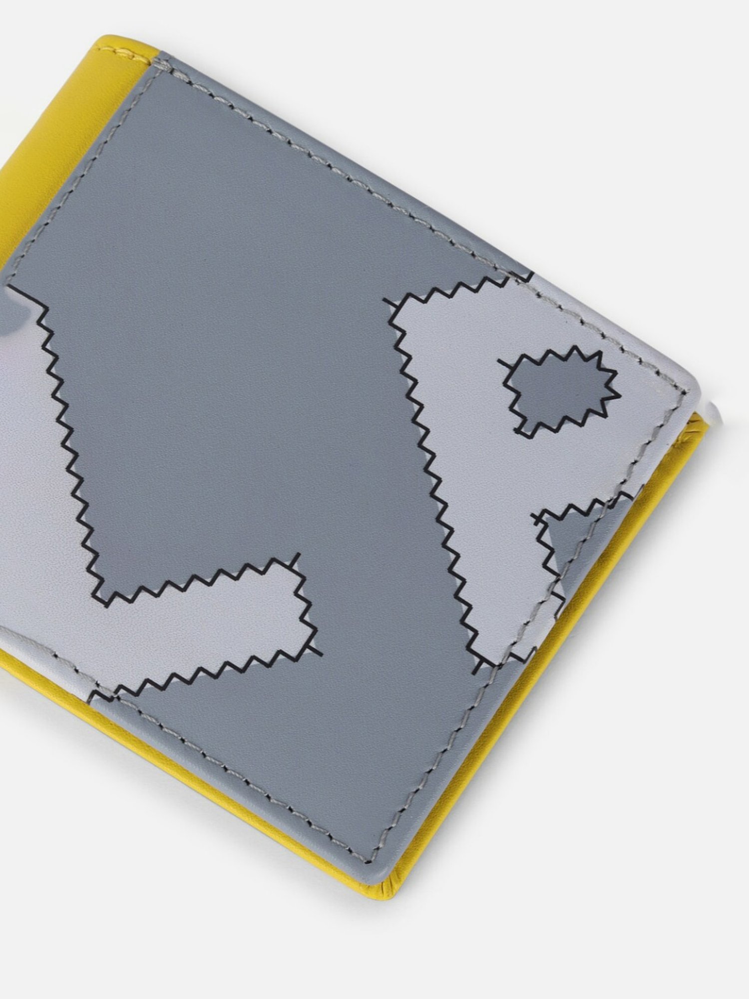 Louis Philippe Grey Printed Leather Bi-Fold Wallet for Men