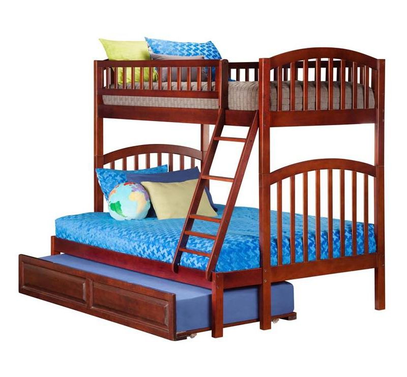 Richland Bunk  Twin over Twin w/ Raised Panel Trundle White - Atlantic Frame