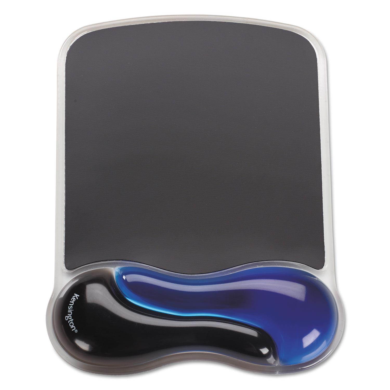 Kensington Duo Gel Wave Mouse Pad Wrist Rest, Blue 62401