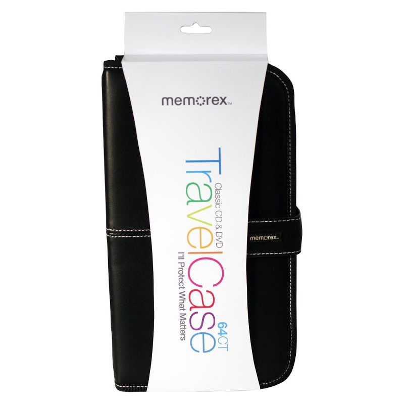 Memorex CD/DVD TravelCase Faux Leather Wallet 64ct