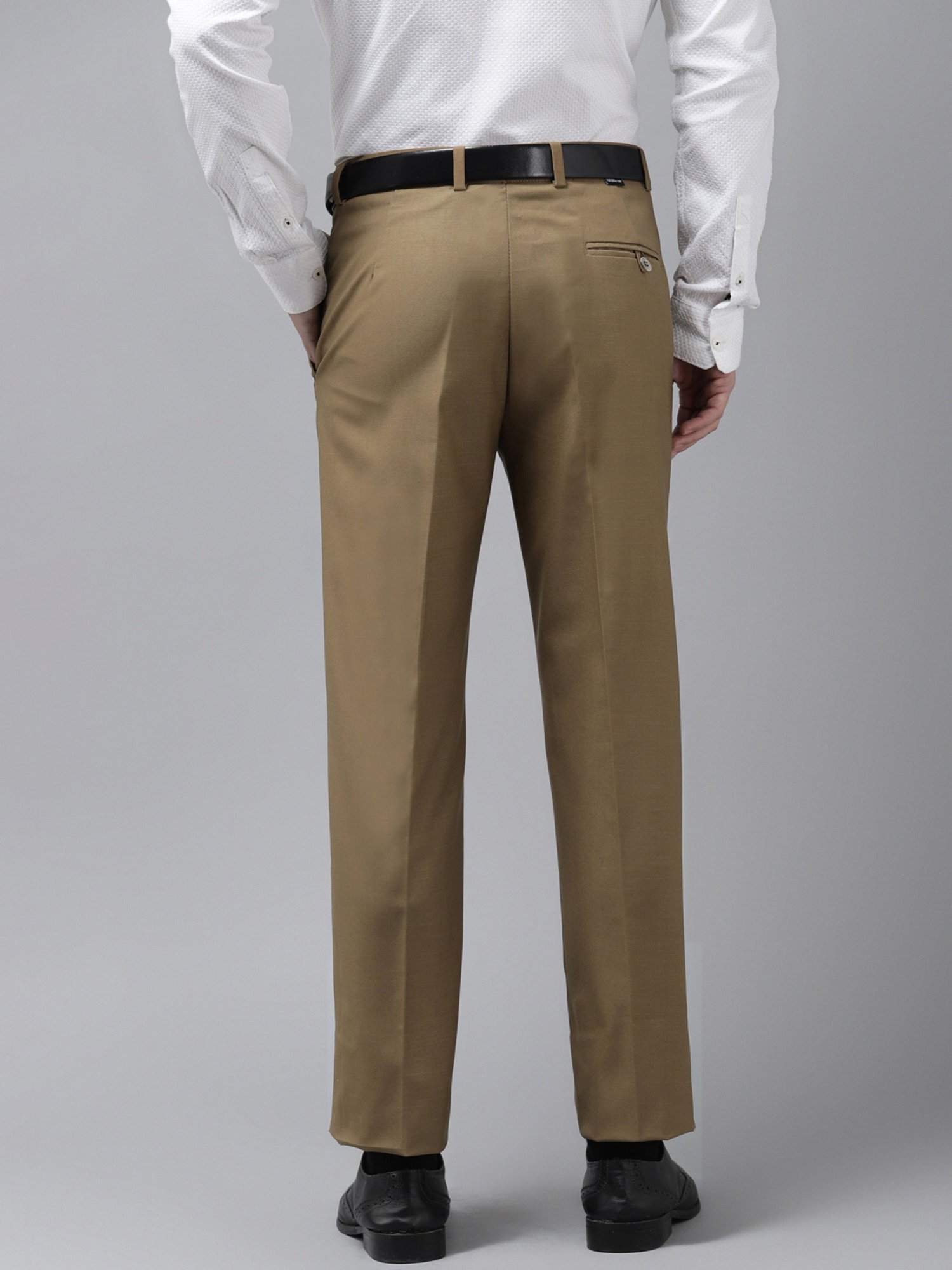 Hangup Plus Khaki Regular Fit Flat Front Trousers