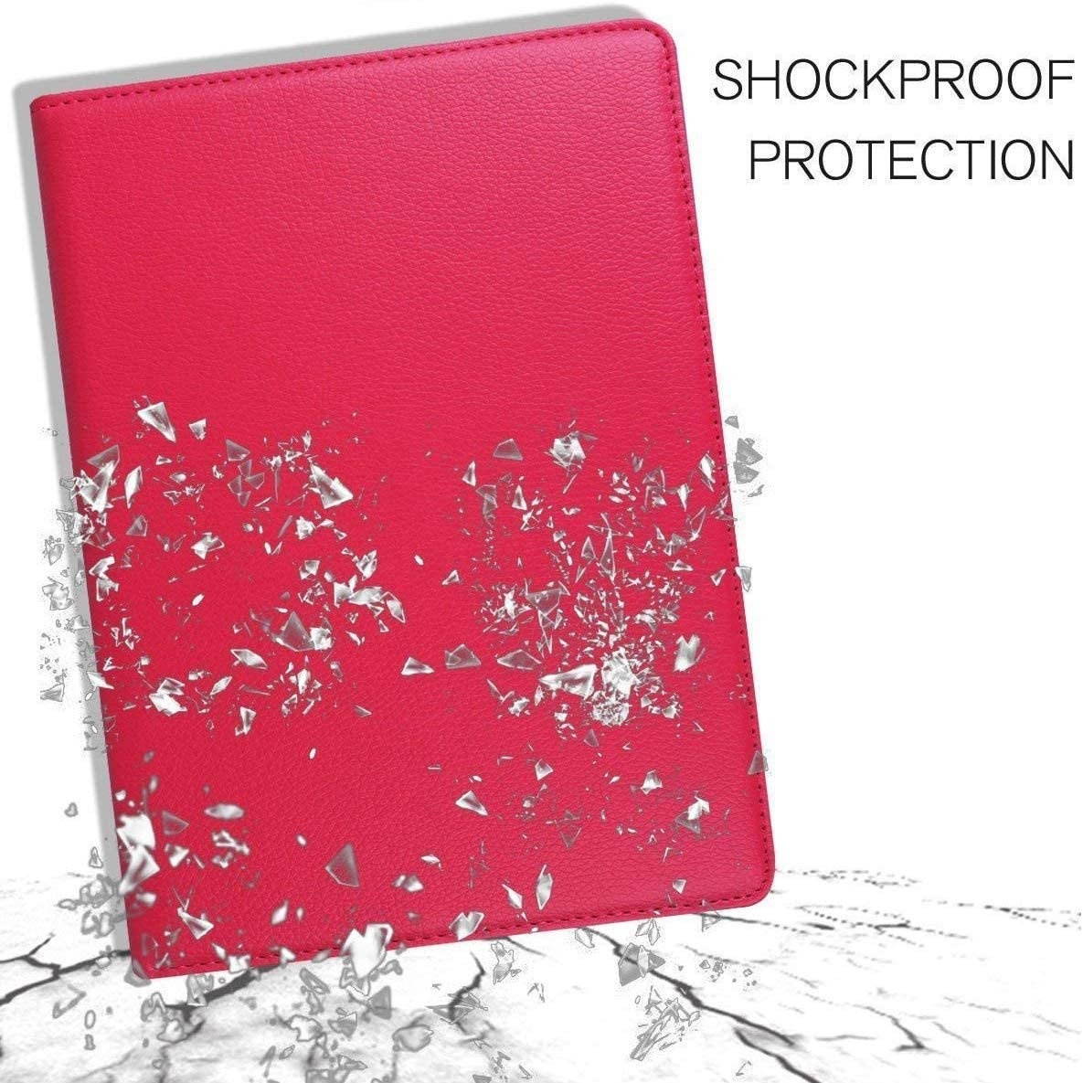 360 Degree Smart Rotating Leather Hybrid Case for iPad 10.2 inch (8th & 7th Gen) - Hot Pink