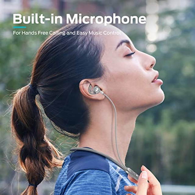 Monster Wireless Earbuds iSport Solitaire Lite Bluetooth Headphones V5.0 HiFi Stereo Sport Earphones 10 Hrs Playtime with Micophone IPX5 Water Resistance for Workout, Running, Gym - Grey