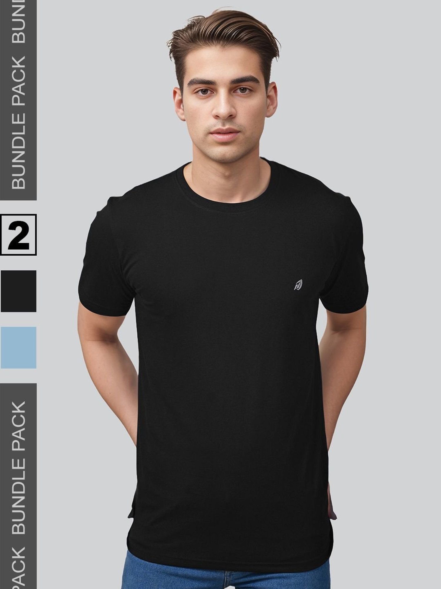 Lux Nitro Black & Blue Regular Fit T-Shirt