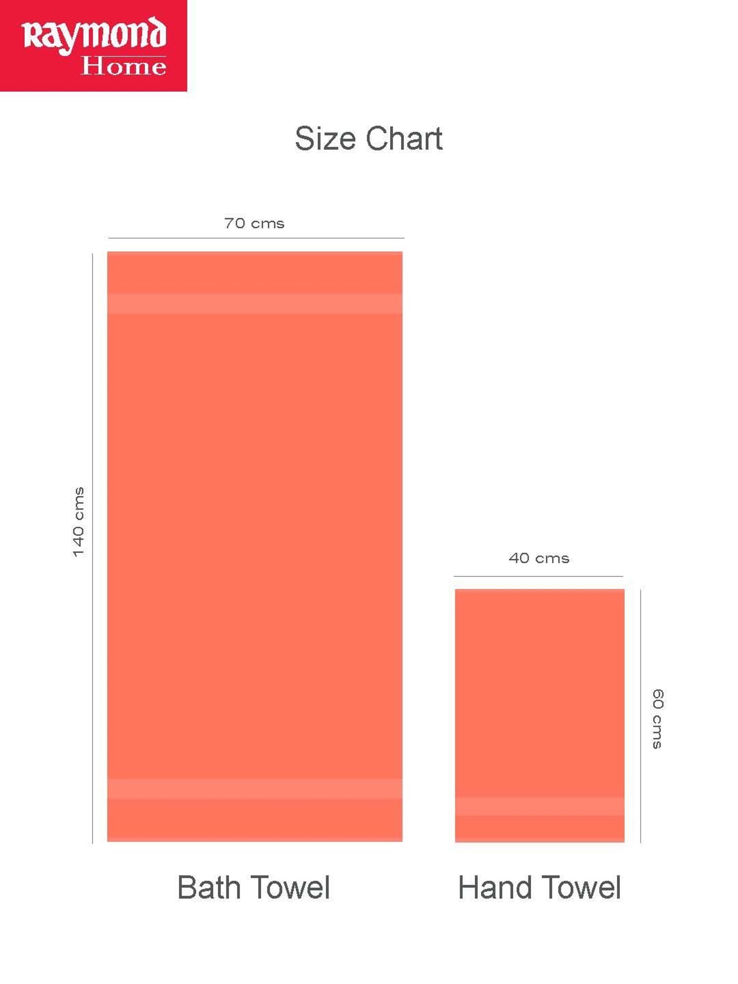 Raymond Home Fresh Orange 340 GSM Cotton Bath Towel