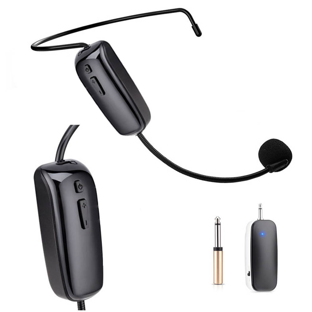 UHF Wireless Microphone Headset,Wireless Mic System, 160ft Range, Headphone Mic, 3.5mm/6.35mm Receiver for Fitness Instructor, Yoga, Speaker, Voice Amplifier, PA System