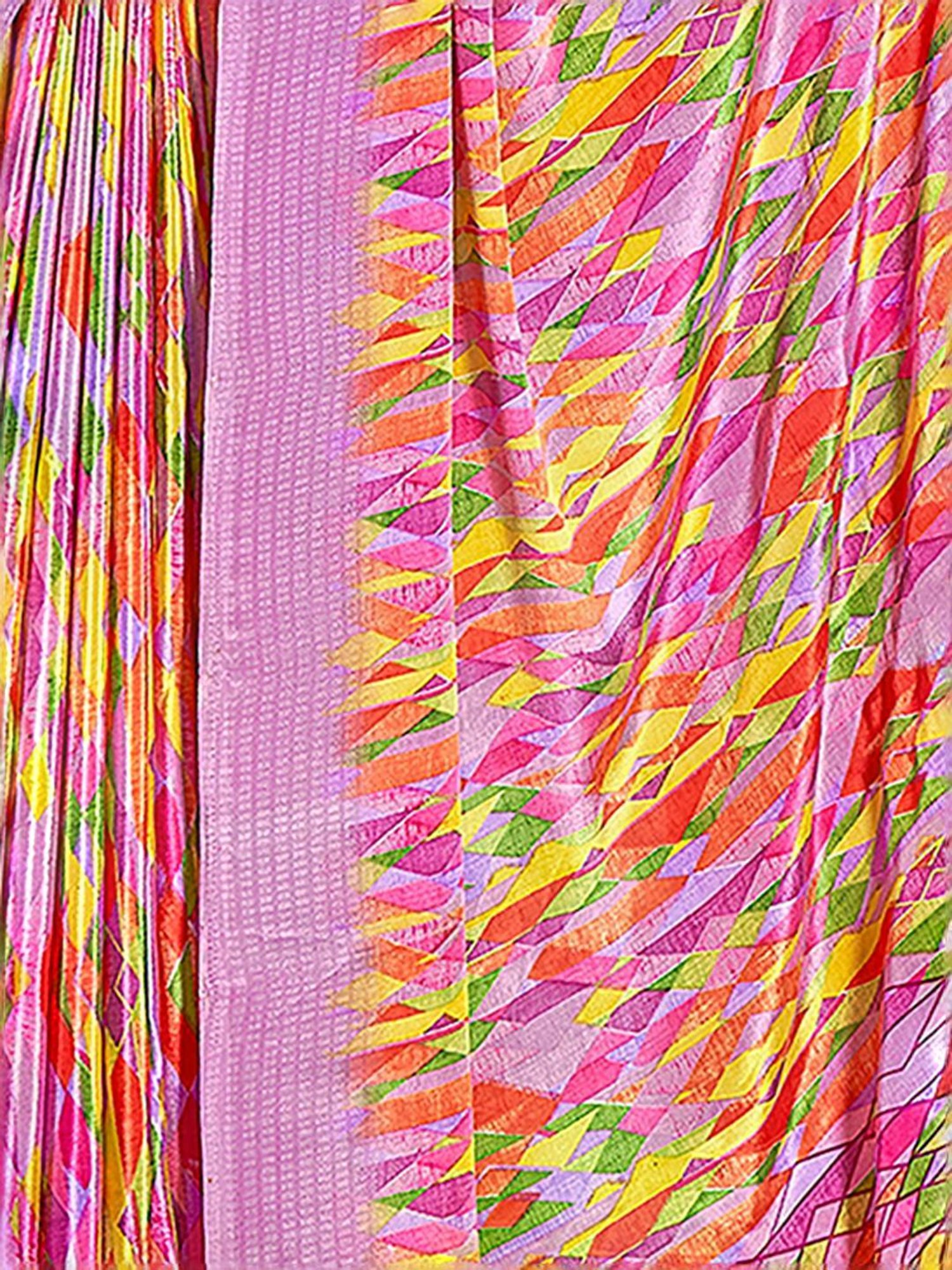 Unnati Silks Grey Cotton Printed Saree With Unstitched Blouse