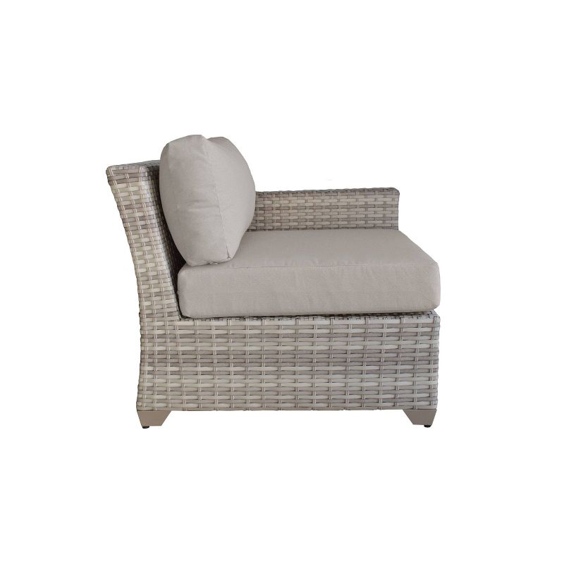 Nolin 7pc Sectional Weathered Brown Frame Sunbrella Spectrum Denim Fabric - La-Z-Boy