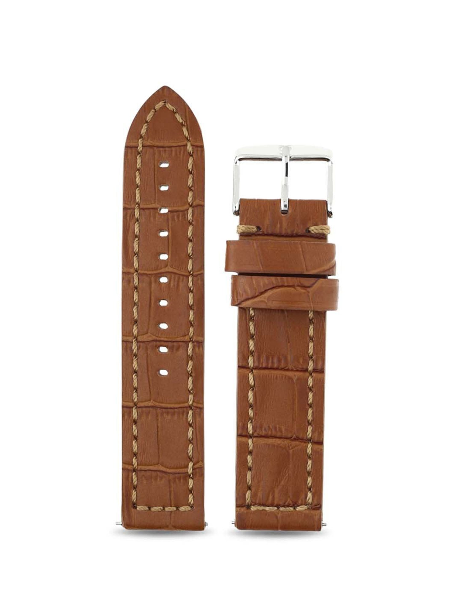 Titan 24 mm Tan Genuine Leather Strap for Men