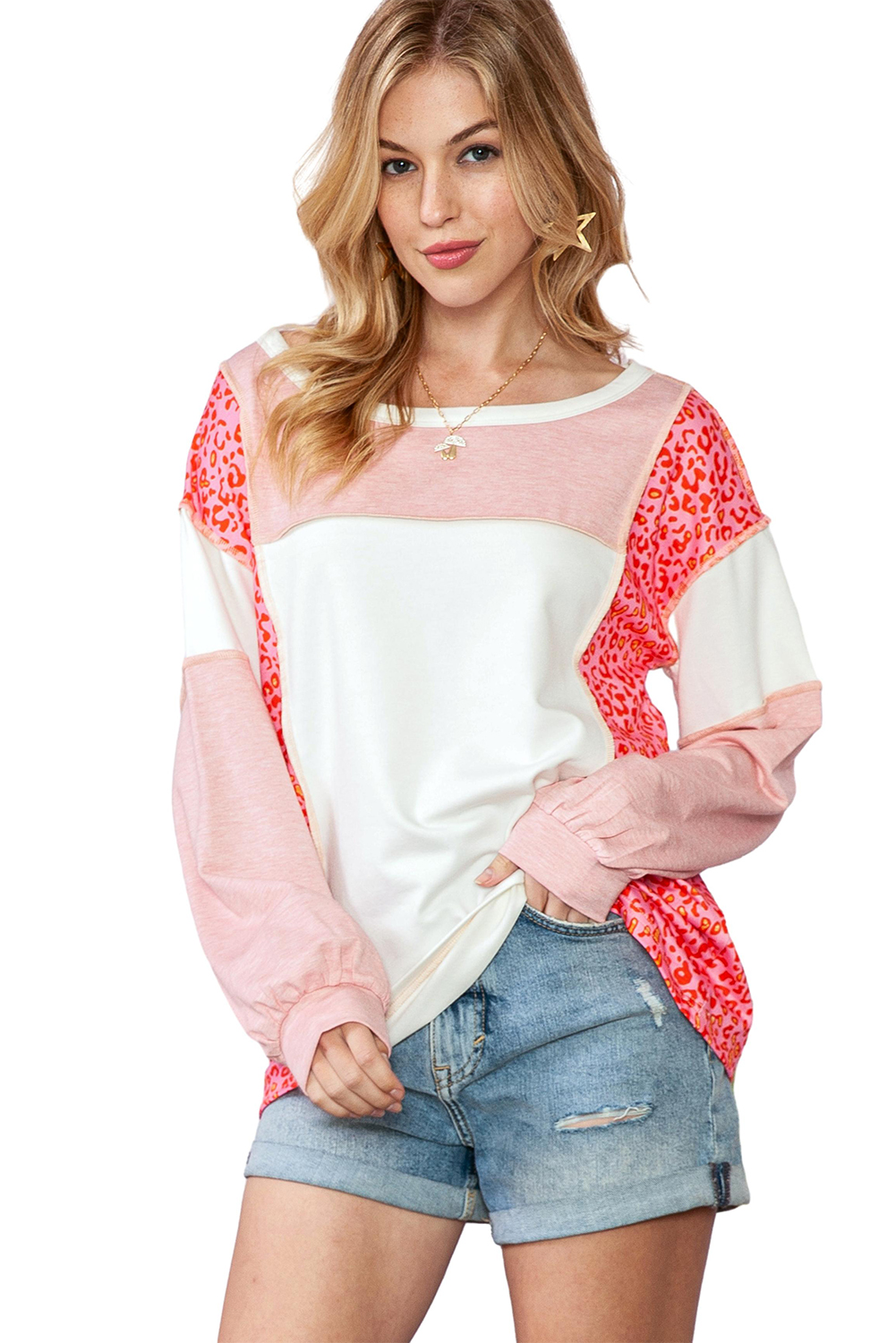 Bohemian Patterned Pullover Long Sleeve Blouse