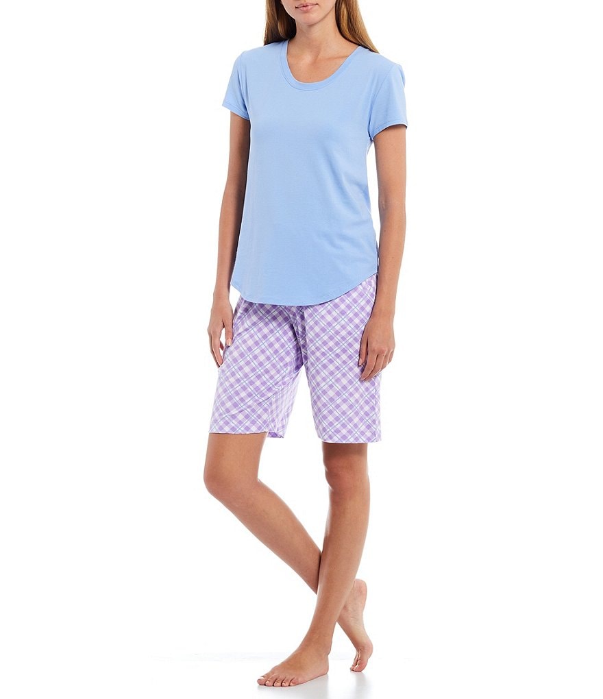 HUEtique Solid Jersey Knit Jewel Neck Tee