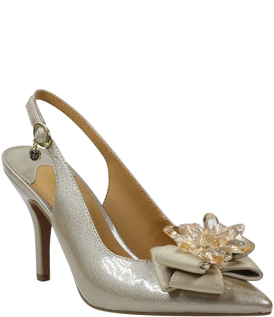 Trotters Kari Pearlized Leather Block-Heel Pumps