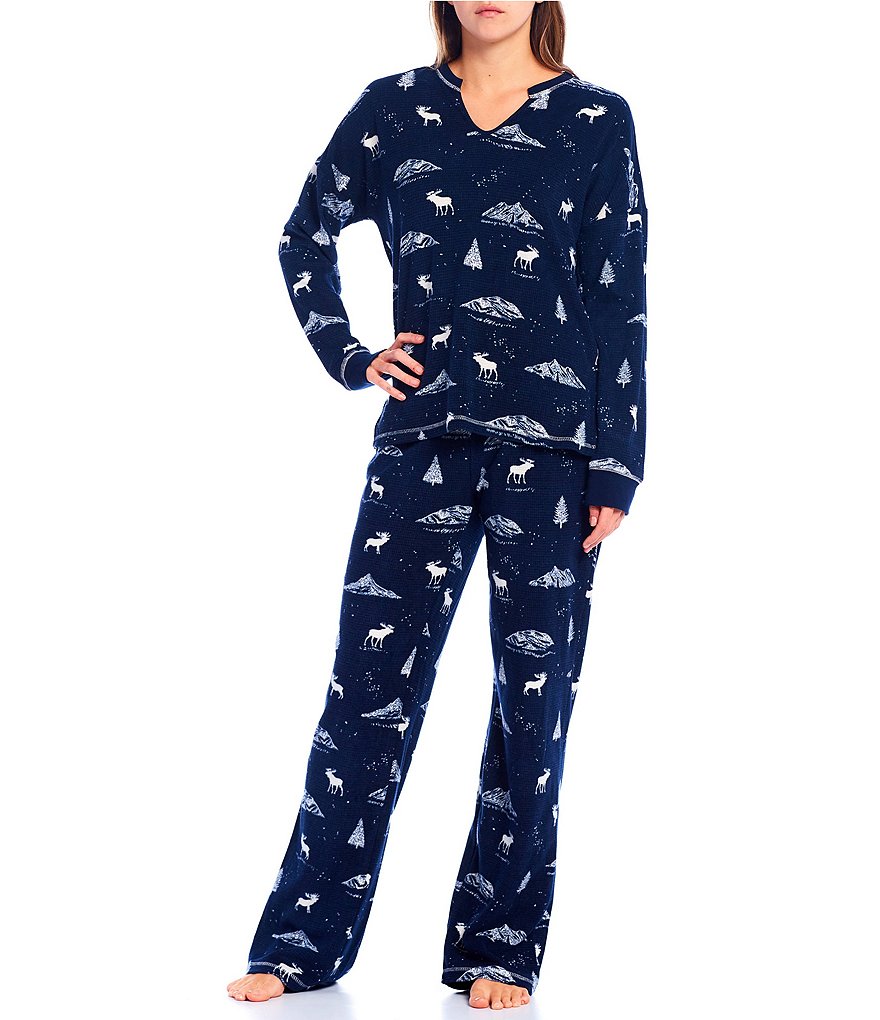 PJ Salvage Let's Get Toasty Printed Thermal Velour Coordinating Sleep Top