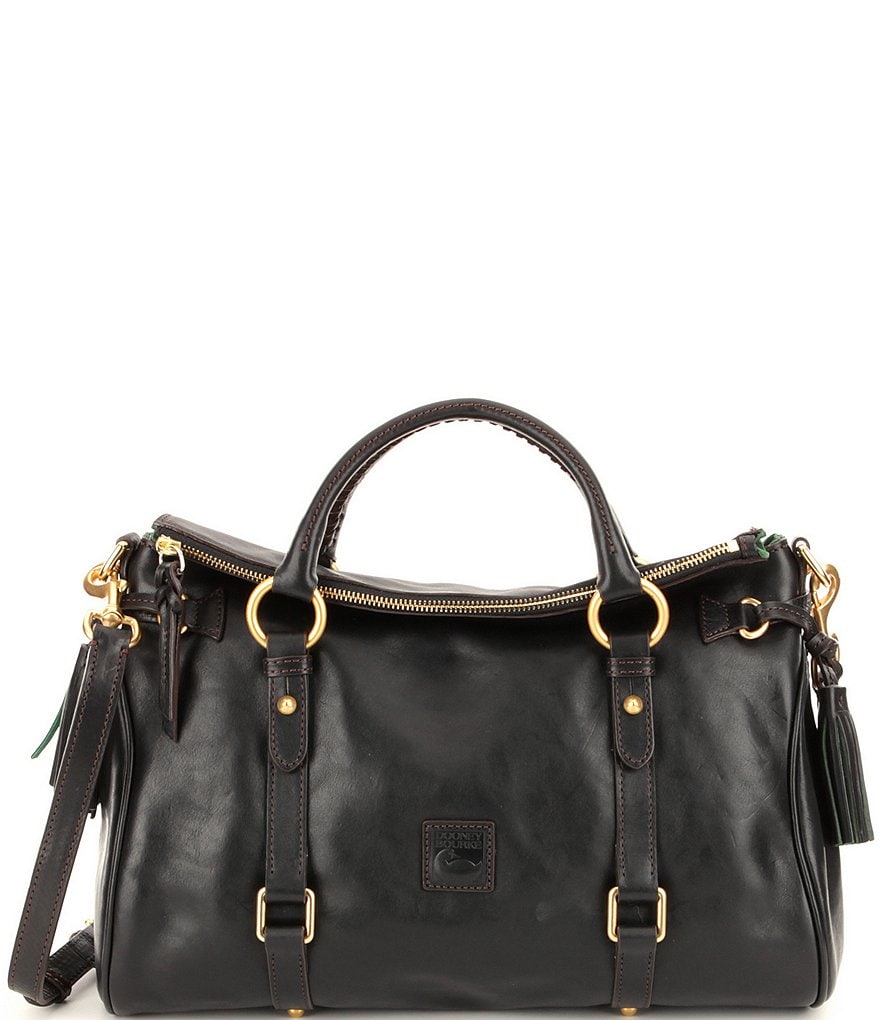 Dooney & Bourke Florentine Leather Tasseled Satchel Bag