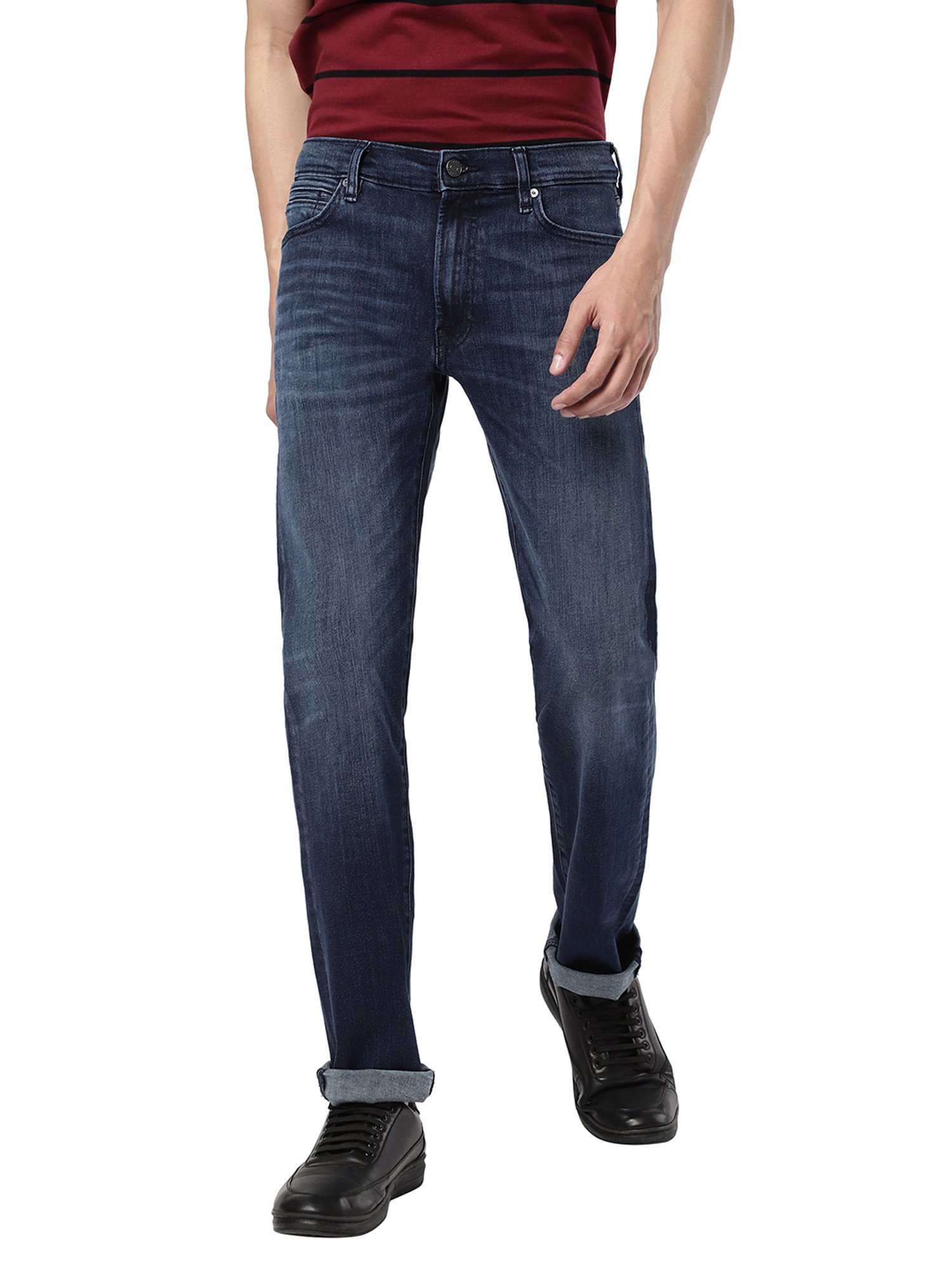 EVERBLUE Blue Comfort Slim Midrise Jeans
