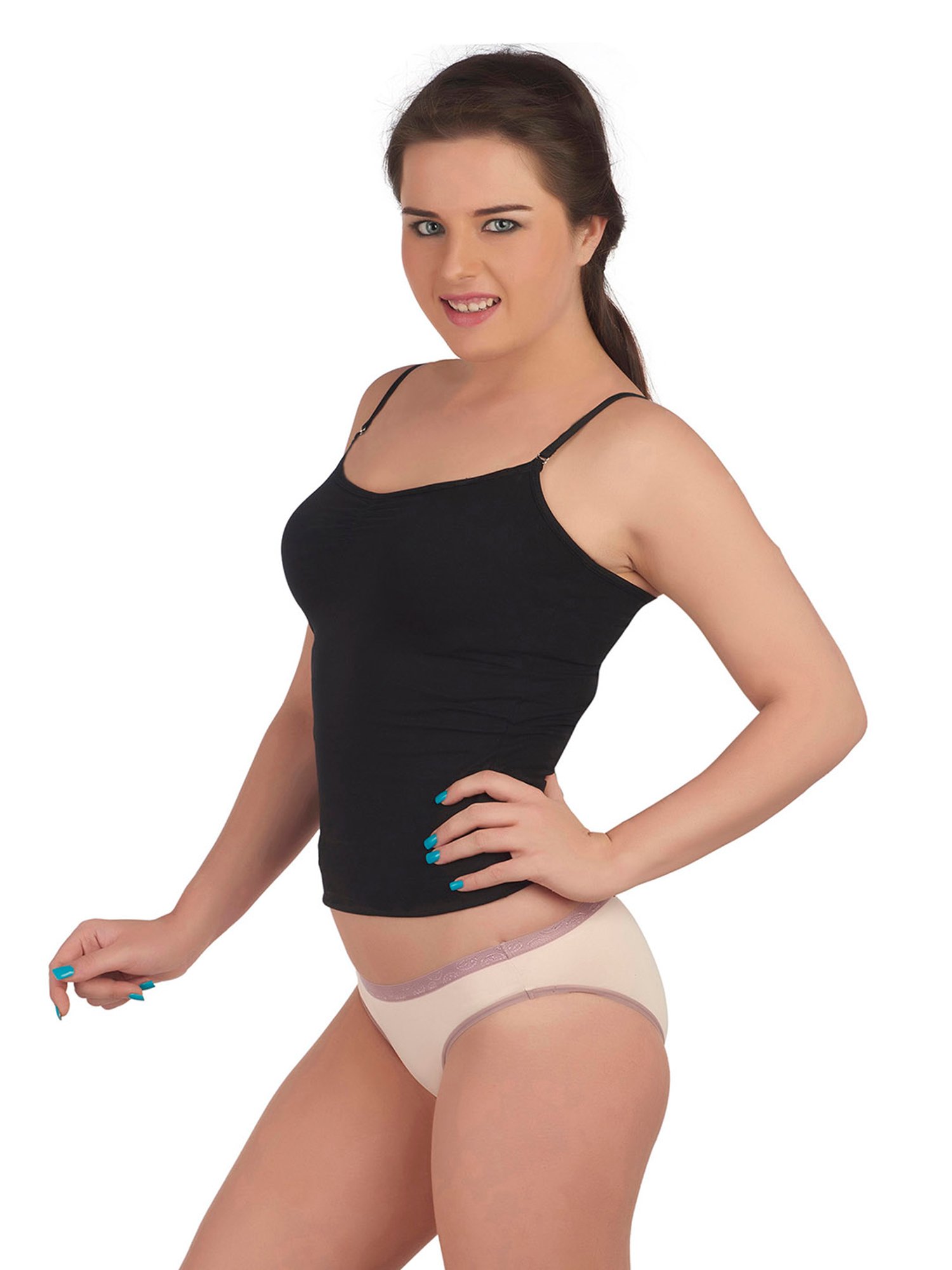 Soie Multicolor Cotton Camisole (Pack Of 2)