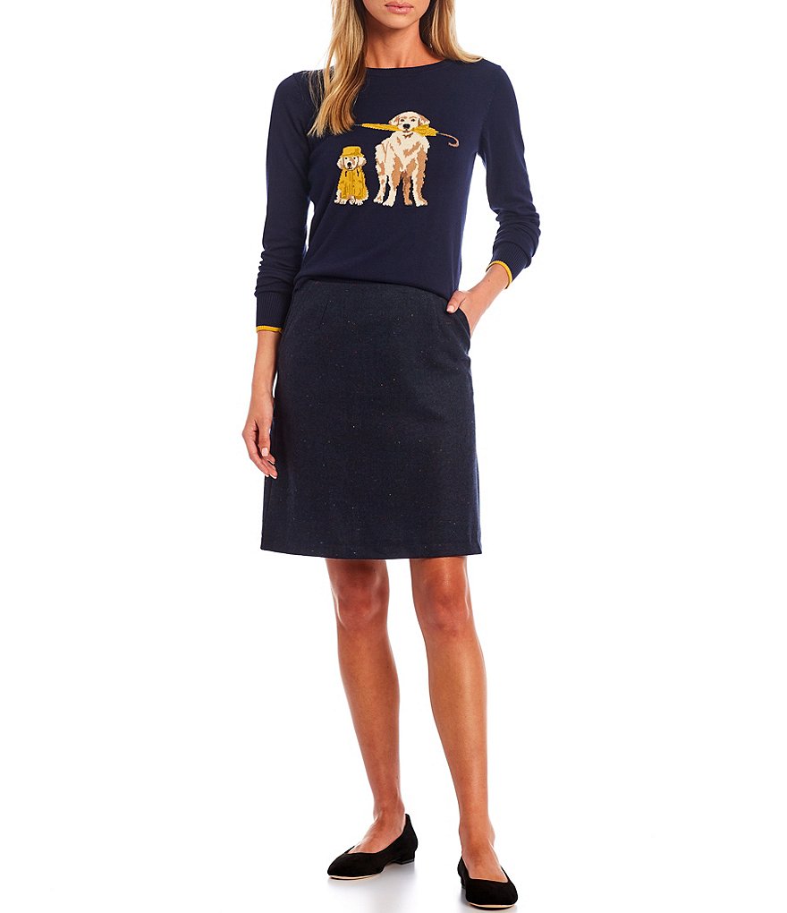 Joules Hannah Knee Length Texture Corduroy A-Line Skirt