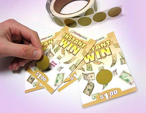 1" Round GOLD Scratch Off Labels Stickers (500)