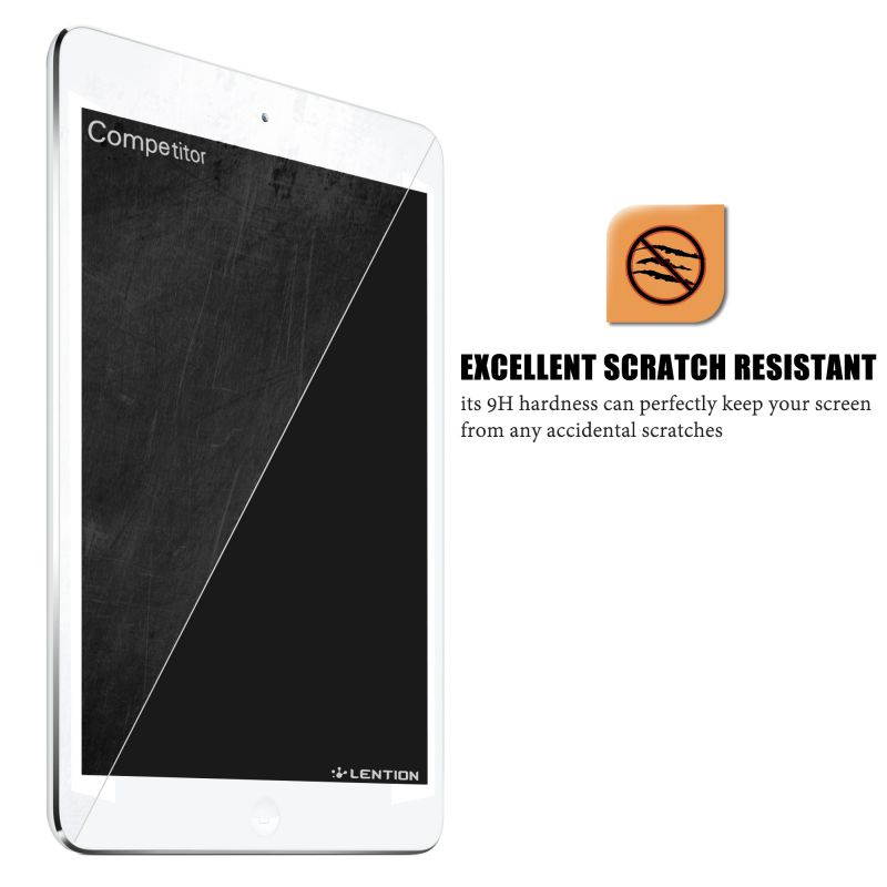 LENTION Premium Tempered Glass Screen Protector Film, iPad Air Screen Protector for iPad Air 2, iPad Air