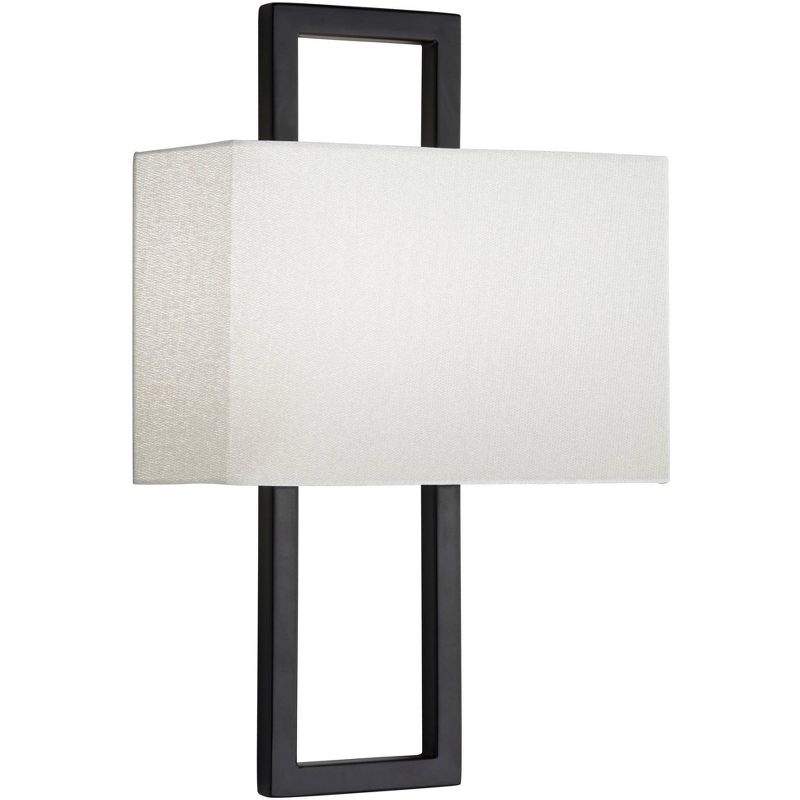 Barnes and Ivy Modern Swing Arm Wall Lamp Antique Brass Plug-In Light Fixture Taupe Fabric Bell Shade Bedroom Living Room Reading