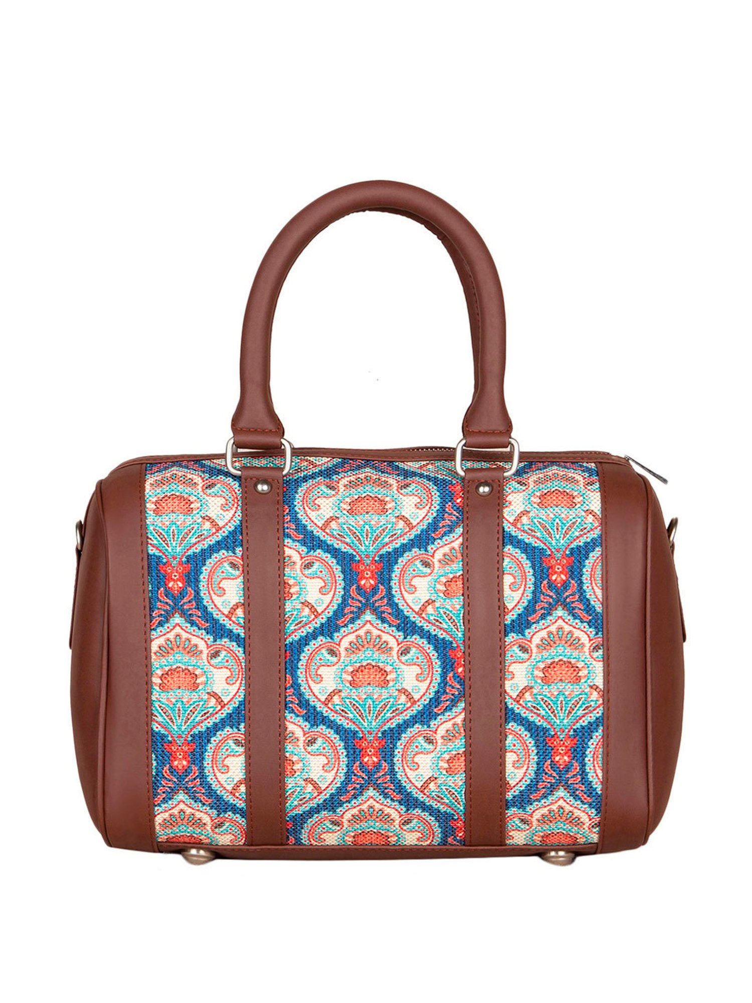 ZOUK Blue Printed Medium Handbag