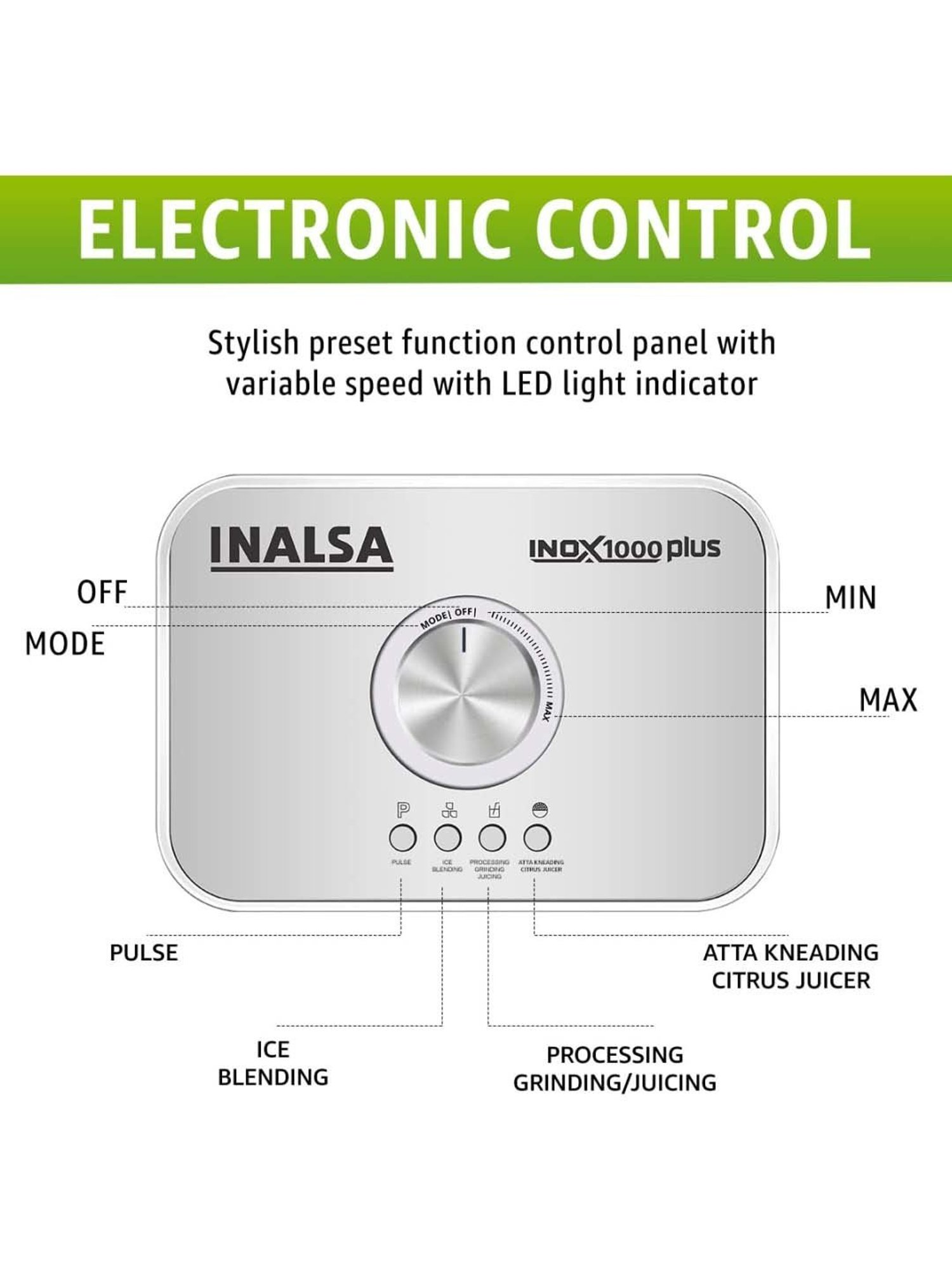 Inalsa 1000W Food Processor