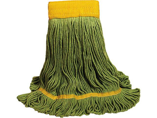 UNISAN 1200XL EcoMop Looped-End Mop Head, Recycled Fibers, Extra Large Size, Green
