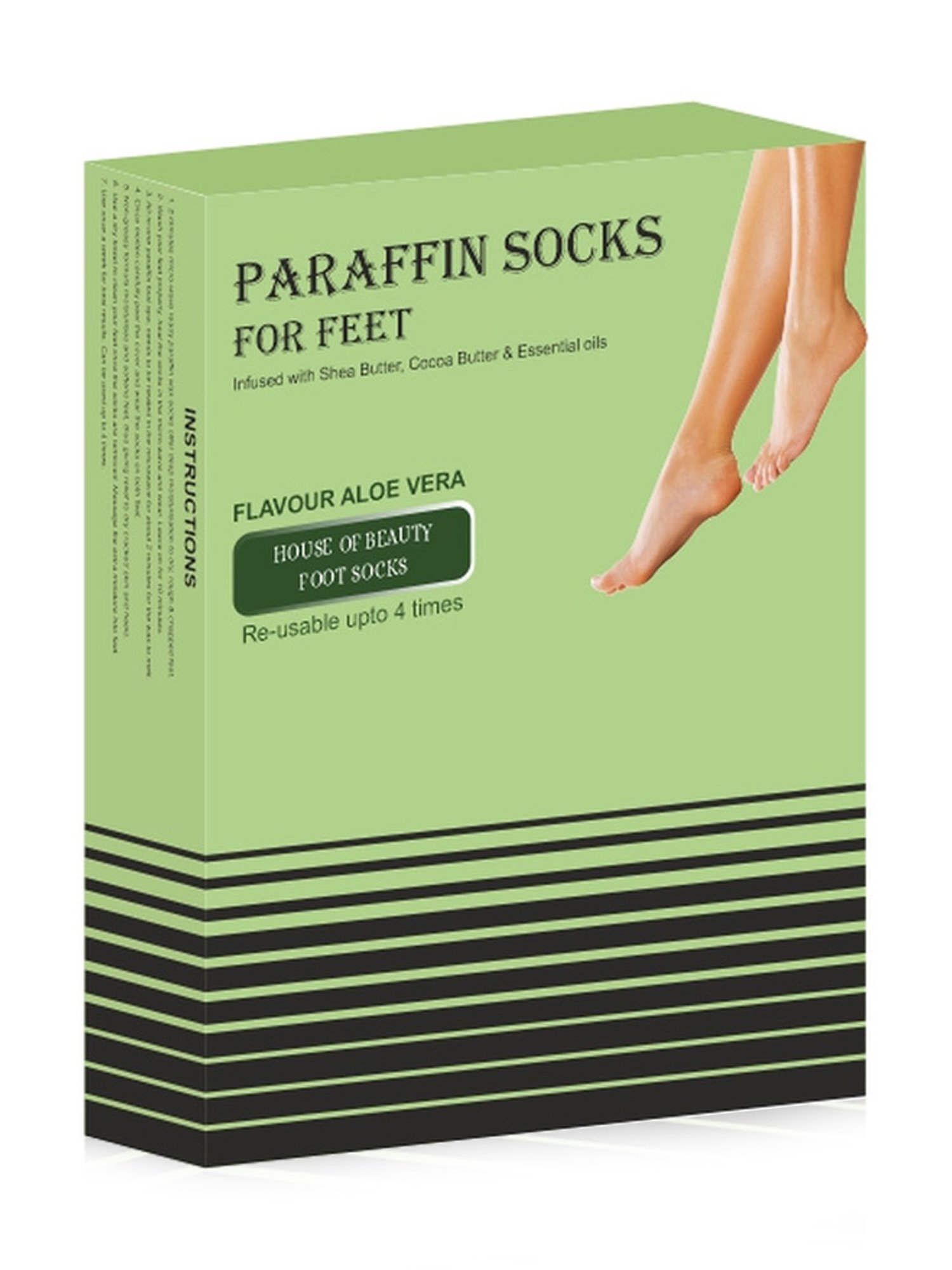 House of Beauty 4 Times Reusable Aloe Vera Paraffin Foot Socks - 1 Pair - 235 gm