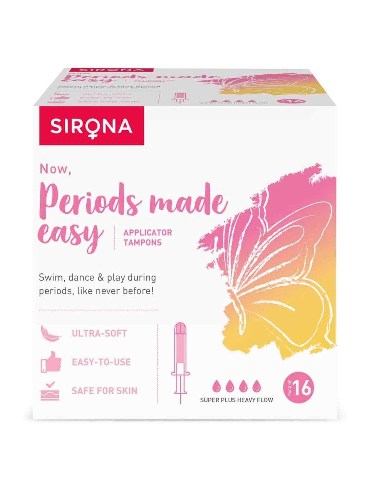 Sirona Tampon - Super Plus Heavy Flow - 16 Pcs