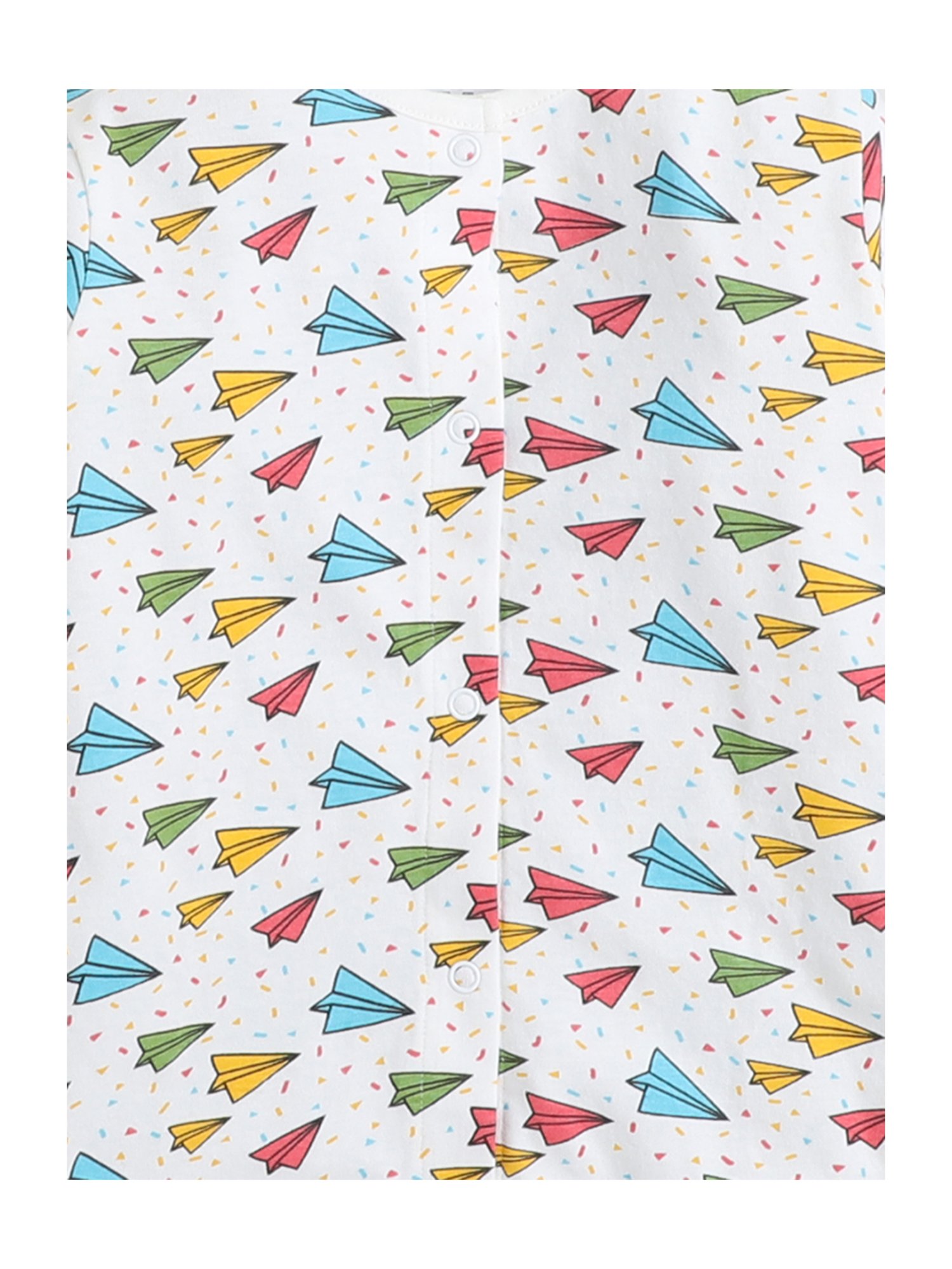 Bumzee Girls White Printed Full Sleeves Shirt with Pyjamas