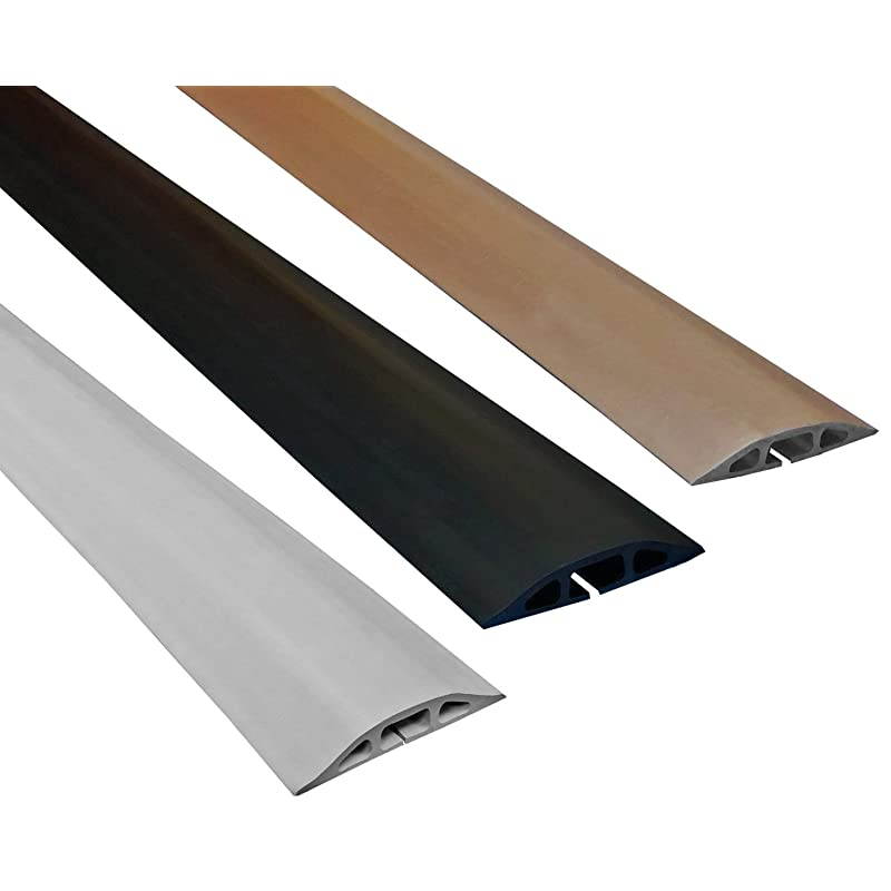 D2 Low Profile Rubber Duct Cord Cover Floor Cable Protector 5 Feet Black Raw Rubber Material