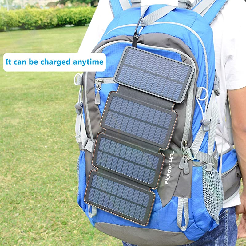 Solar Charger 25000mAh Portable Power Bank with 2 USB Output Waterproof Battery Pack Compatible with Most Phones Tablets and More