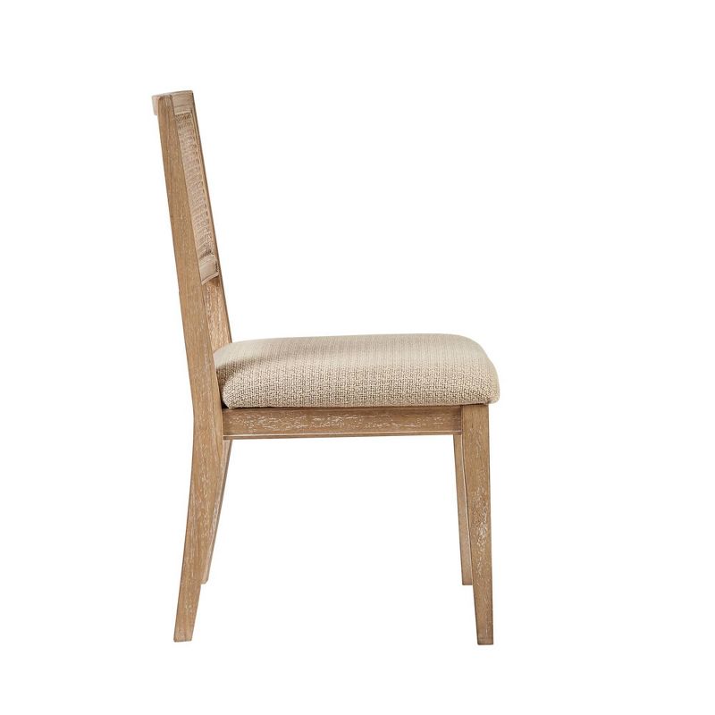 Agi Mid-Century Dining Chair in Walnut Wood and Beige Fabric - Armen Living