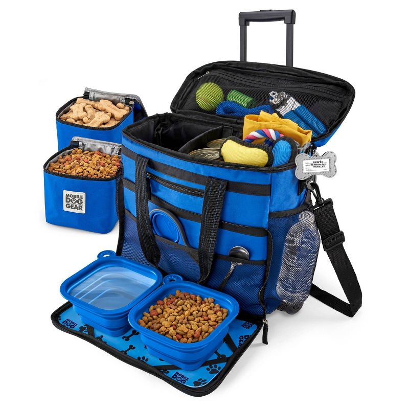 Overland Travelware Suitcase - Dog - Rolling Weekender - Royal Blue