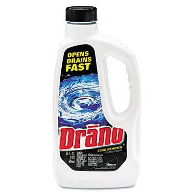 Drano CB001169EA Liquid Drain Cleaner, 32 oz. Safety Cap Bottle