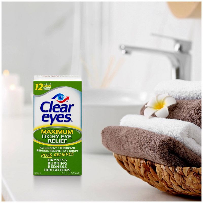 Clear Eyes Maximum Itchy Eye Relief Eye Drops Relieves Itchy Eyes - 0.5 fl oz