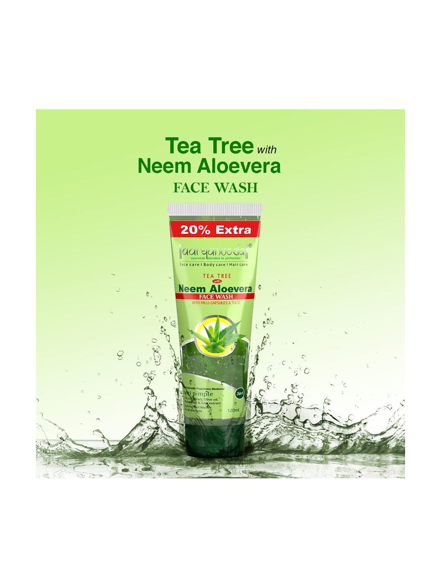 Aryanveda Tea Tree Face Wash With Neem & Aloe vera Extracts (Pack of 2)