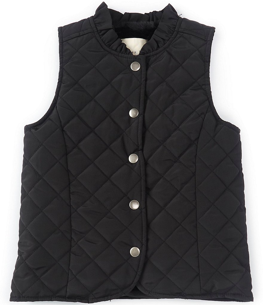 Copper Key Little Girls 2T-6X Ruffle Collar Quilted Vest