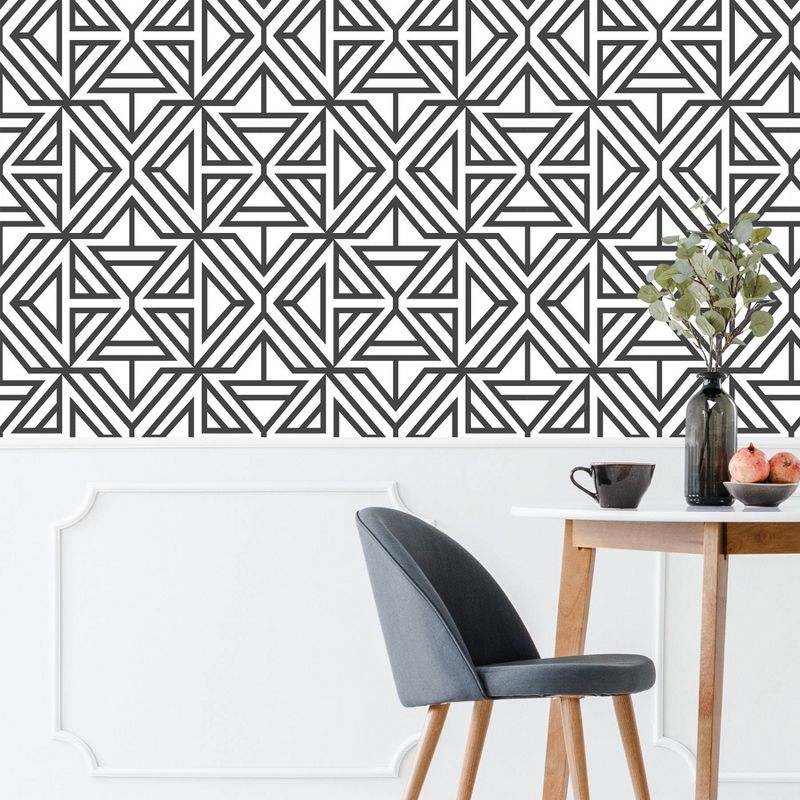 NuWallpaper Linear Peel and Stick Wallpaper Black